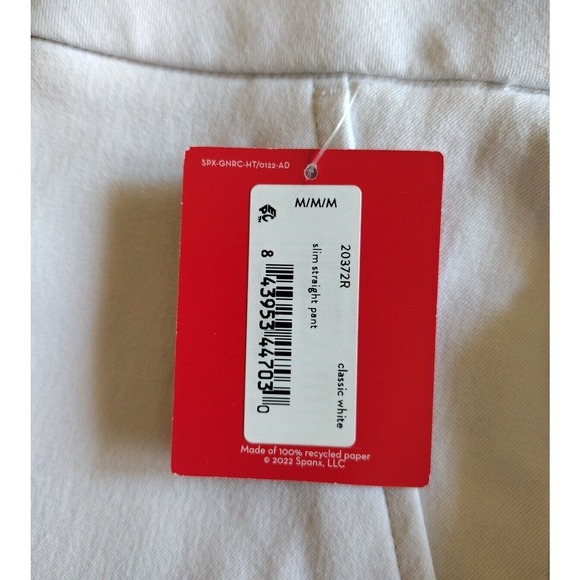 Spanx Pants Woman's M Classic White Slim Straight Silver Lining Technology - Picture 3 of 8